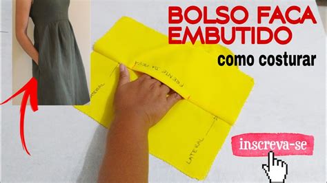 Como fazer BOLSO EMBUTIDO na lateral (FÁCIL DE FAZER.